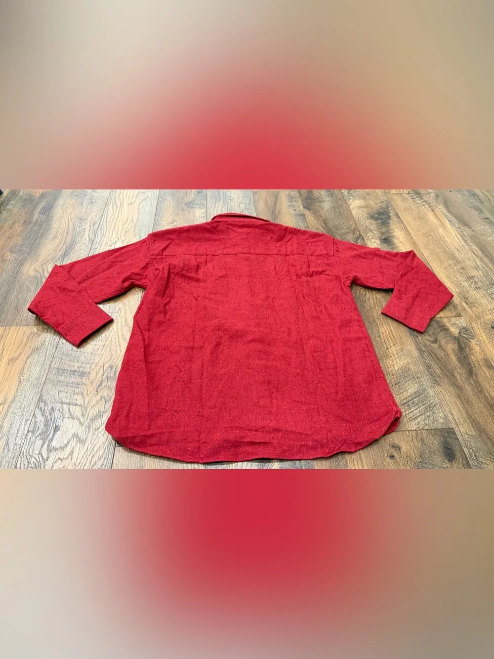 Gap Kids Boys Textured Flannel Shirt, Red, Long Sleeve, Size XXL 14-16, Oversize